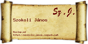 Szokoli János névjegykártya